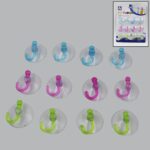 Transparent Rubber Vacuum Sucker Hooks Hanger Strong Suction Cup (12 Pc) - Front View by Nari Haat, Indian ethnic wea...