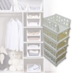 5 Layer Stackable Multifunctional Storage,for Clothes Foldable Drawer Shelf Basket Utility Cart Rack Storage Organize...