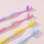 2-in-1 Tooth Brush Tongue Scraper, Soft Bristle & Long Handle (8Pcs) Soft Toothbrush - Fabric Detail by Nari Haat, In...