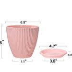 Plastic Flower Pot with Bottom Tray (5 Pcs Set) - Full Detail by Nari Haat, Indian ethnic wear, women clothing, desig...