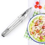 Metal Household Kitchen Salad Dessert Buffet Food Tong Clamp Clip (1 Pc / 17 Cm) - Back View by Nari Haat, Indian eth...