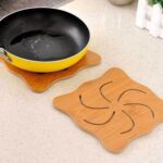 Wooden Table Coasters Tea Coasters (1 Pc / Mix Design) - Front View by Nari Haat, Indian ethnic wear, women clothing,...