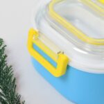 Durable Plastic Lunch box for Kids With 2 in 1 Spoon, Fork (1 Pc) - Neckline Detail by Nari Haat, Indian ethnic wear,...