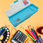 Cartoon Geometry Box with Calculator and Sharpener for Kids