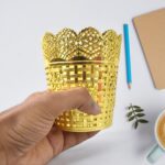 Pen holder Office Desk Metal Mesh Pen Stand (1 Pc) - Neckline Detail by Nari Haat, Indian ethnic wear, women clothing...