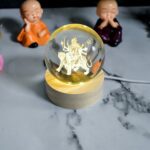Ambaji 3D Crystal Ball lamps With Base (1 Pc) - Neckline Detail by Nari Haat, Indian ethnic wear, women clothing, des...