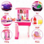 Kitchen Set Kids with Suitcase Role Play Cooking Toy for Girls & Boys (3+) - Sleeve Design by Nari Haat, Indian ethni...