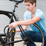 Bike Lock Cable Resettable Cable Lock - Self Coiling 4 Digit Combination Bike Lock - Back View by Nari Haat, Indian e...