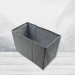 FOLDABLE STORAGE BOX WITH LID AND HANDLES, COTTON AND LINEN STORAGE BINS AND BASKETS ORGANIZER FOR NURSERY, CLOSET, B...