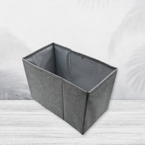FOLDABLE STORAGE BOX WITH LID AND HANDLES, COTTON AND LINEN STORAGE BINS AND BASKETS ORGANIZER FOR NURSERY, CLOSET, B...