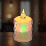 Festive Lighting for Any Occasion: 12 Pack LED Tealight Candles, Diwali - Neckline Detail by Nari Haat, Indian ethnic...