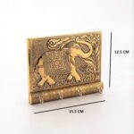 Wooden Key Holder for Home Decor Stylish Metal Gold Antique Elephant Design (1 Pc) - Back View by Nari Haat, Indian e...
