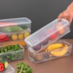 3 Fridge Storage Container, Fridge Organizer with Lid Stackable Fridge Storage Containers Plastic Freezer Storage Con...