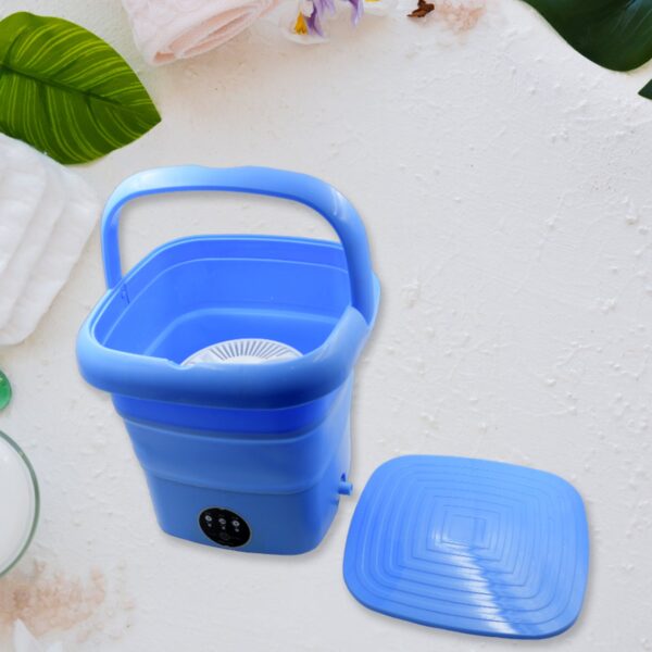 Mini Washing Machine Foldable Mini Washer with Drain Basket Portable Washing Machine - Front View by Nari Haat, India...