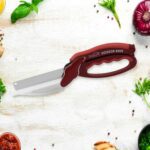 2 in 1 Kitchen Knife Scissor with Spring Locking Hinge and Chopping Board (1 Pc) - Closeup Embroidery by Nari Haat, I...