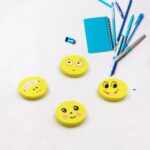 Cute Smile Emoji Eraser Set – Perfect for Kids (4pc Set) - Sleeve Design by Nari Haat, Indian ethnic wear, women cl...