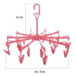 Plastic Foldable Underwear Hanging Dryer Clothes Clips Hanger Drying Rack, Clothes Hangers with 16 Clips, Clip Hanger...