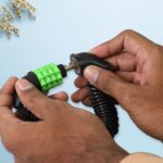 Spiral Cable Lock | 4-Digit Combination Code | Bicycle Security Lock (1 Pc) - Neckline Detail by Nari Haat, Indian et...