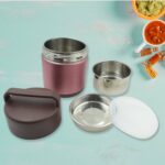 Vacuum insulated lunch box, 304 stainless steel, used for lunch storage, double-layer travel hiking picnic food jar, ...