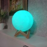 Moon Night Lamp Blue Color with Plastic Stand (15 x12 Cm / 1 Pc) - Back View by Nari Haat, Indian ethnic wear, women ...