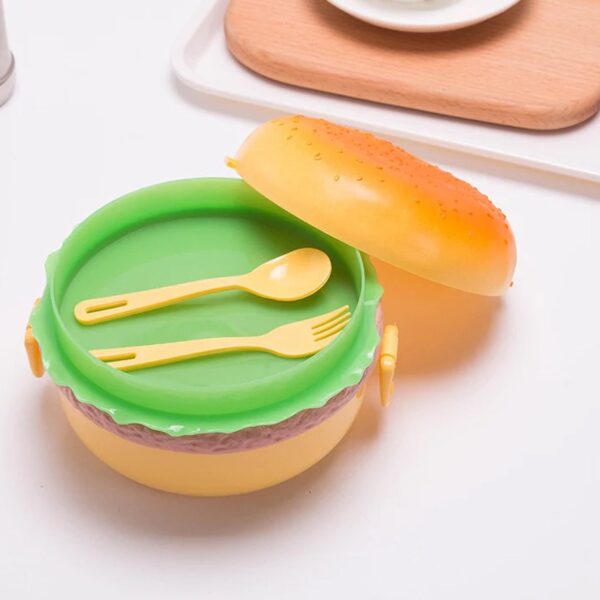 Burger Shape Double Layer Lunch Box for Kids