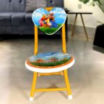Heart Shape Cartoon Printed Foldable Kids Chair for Playrooms & Camping (1 Pc) - Closeup Embroidery by Nari Haat, Ind...