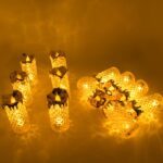 Gold LED Flameless Candles for Decor & Gifting, Diwali (12 Pc MOQ) - With Dupatta by Nari Haat, Indian ethnic wear, w...