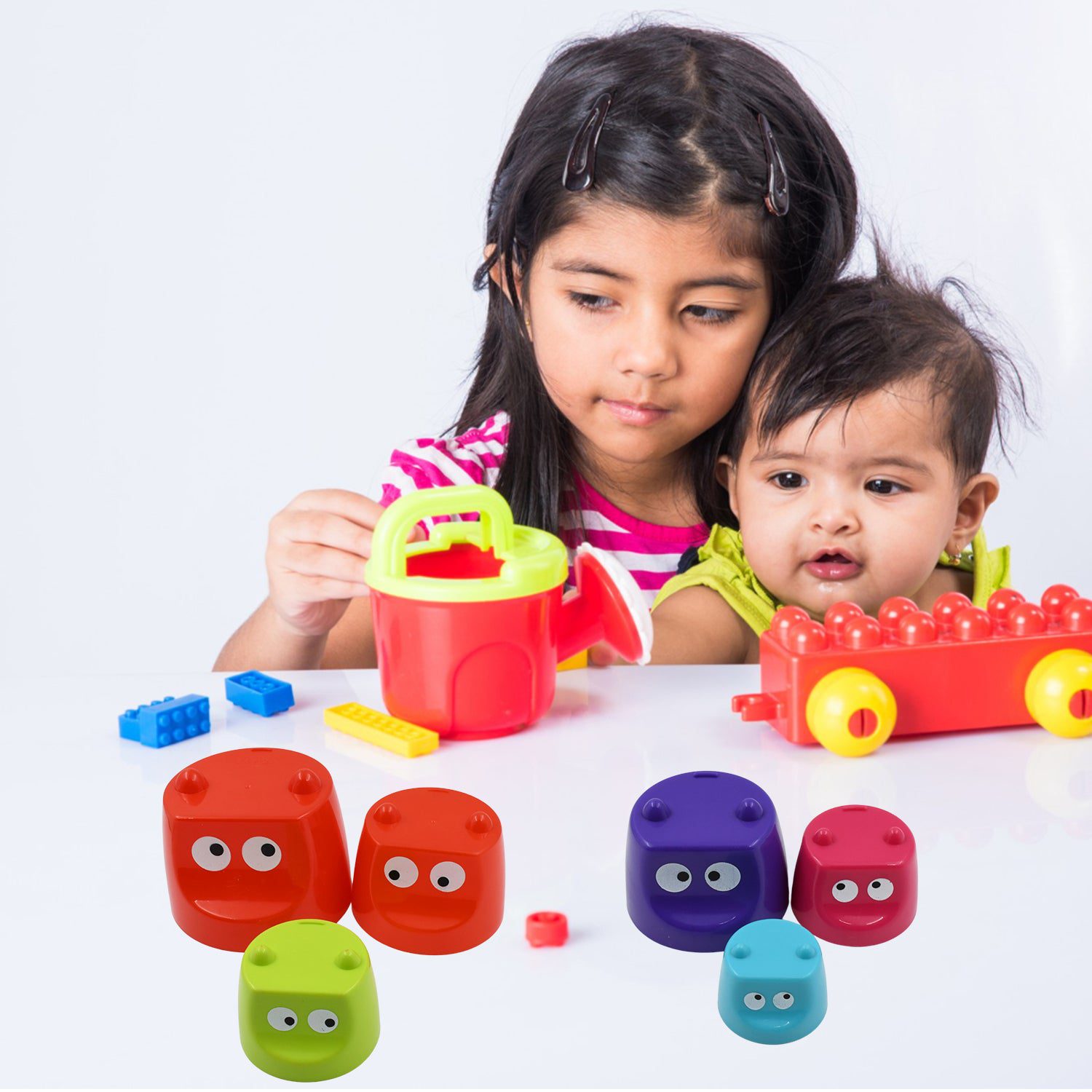 04_c8fa5893-d1f5-4bd7-a352-130972162808.jpg Monster Cups Activity Toy for Babies 5+ Months – Learning Gift Set - Front View by Nari Haat, Indian ethnic wear, w...