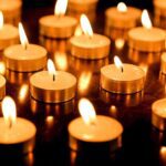 Tealight Candles Set, Smokeless Candles, Diwali (10 Pcs set) - Closeup Embroidery by Nari Haat, Indian ethnic wear, w...