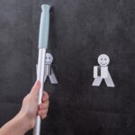 Smile Face Wall Mounted Brush and Broom Holder Seamless Mop Hook Organizer (1Pc) - Neckline Detail by Nari Haat, Indi...