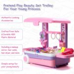 Big Beauty Set Suitcase On Wheel, The Ultimate Beauty Set On Wheels for Girls, Makeup Kit is Easy to Clean & Use, Por...