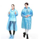 Plastic pocket sized Raincoat, Reusable Free Size Raincoat - Front View by Nari Haat, Indian ethnic wear, women cloth...