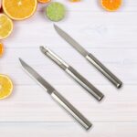 Stainless Steel Multipurpose Sharp Cutting Knife for Fruit Meat Vegetables 3 Pc - Fabric Detail by Nari Haat, Indian ...