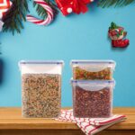 Set of 3 Rectangular Airtight Food Storage Containers with Lids - Fabric Detail by Nari Haat, Indian ethnic wear, wom...