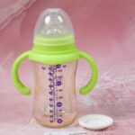 Plastic Baby Feeding Bottle with Handles, Cleaning brush & Straw (300 ML / 1 Pc) - Neckline Detail by Nari Haat, Indi...