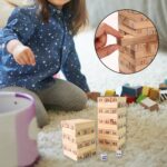 Wooden Tumbling Stacking Tower Game, Zenga tower (48 Pcs Blocks 2 Dices) - Neckline Detail by Nari Haat, Indian ethni...