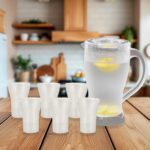 Apex Unbreakable Lemon Jug Set with 6 Glasses – 1200ML Jug + 300ML Glasses Approx - Fabric Detail by Nari Haat, Ind...