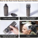 Comb Applicator Bottle, Hair Oil Applicator Bottle for Hair Dye Bottle Applicator Brush with Graduated Scale, Profess...