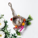 Artificial Bird Nest Wall Hanging Home Decor Showpiece (1 Pc, Mix Color) - Neckline Detail by Nari Haat, Indian ethni...