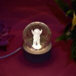 Moon 3D Crystal Ball Lamps with Base For Bedroom 3D Lamps (1 Pc) - Neckline Detail by Nari Haat, Indian ethnic wear, ...