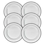 Round Plastic Dinner Plates Wedding Birthday Party Tableware Supplies (6 Pcs Set) - Fabric Detail by Nari Haat, India...