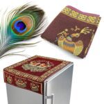 Cotton Fridge Top Cover with Side Pockets for Home Decor (100×60 CM) - Neckline Detail by Nari Haat, Indian ethnic w...