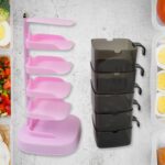 Rotating Spice Jars Vertical Rotatable Seasoning Box 5 Section / Tier 5 Spoon (1 Set) - Back View by Nari Haat, India...