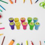 Emoticon Stamps 10 pieces in Round Shape Stamp (Multicolor / 10 Pc) - Back View by Nari Haat, Indian ethnic wear, wom...