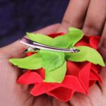 Colourful Flowing Flower Hair Pin (4 Pcs Set / Mix Color) - Neckline Detail by Nari Haat, Indian ethnic wear, women c...