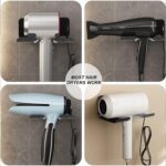 Hair Dryer Holder Wall Mounted Space Plastic Drill Blow Dryer Organizer Rack - Neckline Detail by Nari Haat, Indian e...