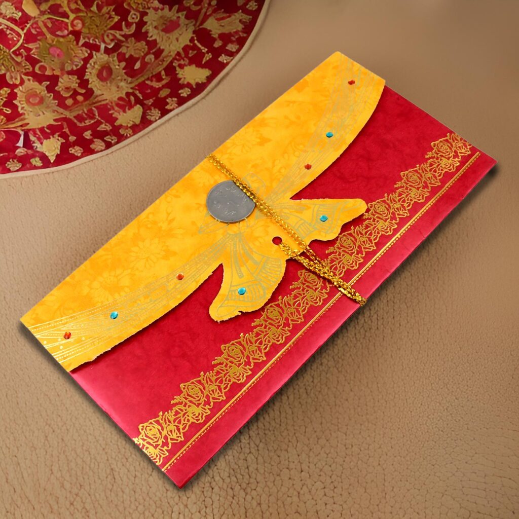 Wedding Gift Card / Cover (1 Pc / Multicolour) - Front View by Nari Haat, Indian ethnic wear, women clothing, designe...