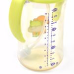 Plastic Baby Feeding Bottle with Handles, Cleaning brush & Straw (300 ML / 1 Pc) - Neckline Detail by Nari Haat, Indi...
