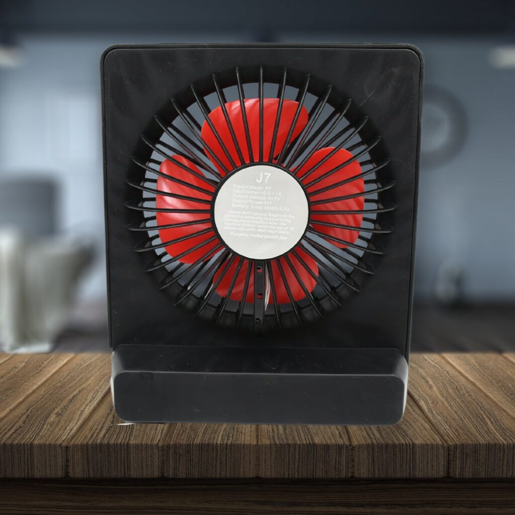 Compact portable desk fan for office