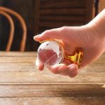 Crystal Globe / World Map 50 mm with Golden Stand (1 Pc) - Fabric Detail by Nari Haat, Indian ethnic wear, women clot...